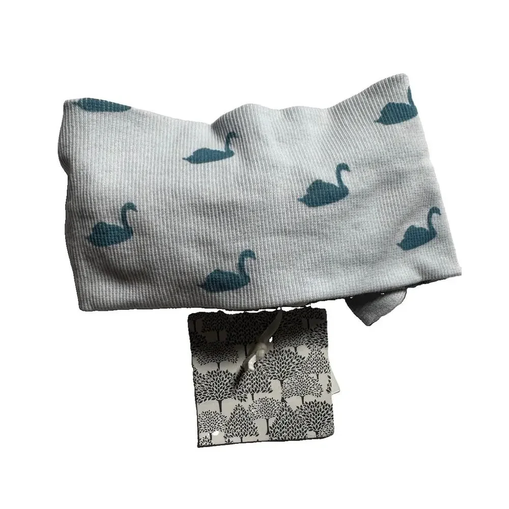 Kate Quinn Baby Headband Size M Organic Cotton Teal Animal Print Bow NWT